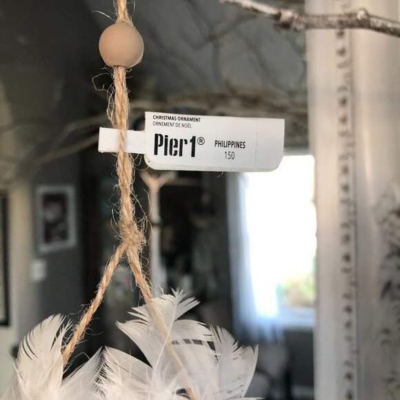 PIER 1 IMPORTS BOHO HANGING OWL WITH FEATHERS NWT - Picture 3 of 6